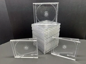 Lot of 20 Empty Clear CD DVD Jewel Cases Standard Size Good Condition - Picture 1 of 5