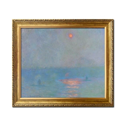 Arte enmarcado Claude Monet Casas del Parlamento, pintura de impresiones a la luz del sol en la niebla Foto 1 de 4
