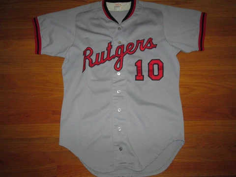 RUTGERS SCARLET KNIGHTS Vtg 80s Authentic WILSON Sewn Game Worn Baseball Jersey Cover