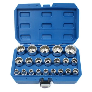 Juego de enchufes de engranaje de 12 puntos de accionamiento de 1/2" de 21 piezas - Imagen 1 de 6