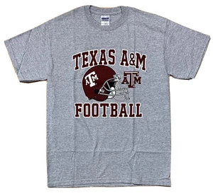 Texas A&M Football Helmet Logo NCAA T-Shirt Size Medium Heather Gray TOP! - Bild 1 von 3