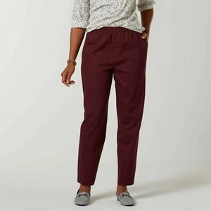 Pantalones Damas Talla XXL Cortos Pull Up Algodón Vino Laura Scott Nuevos con Etiquetas - Imagen 1 de 2