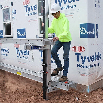 Aluminum Pump Jack Scaffold System w/ (2) 24" x 24' Stages (2-man • 500lb. Cap) - Image 1 of 4