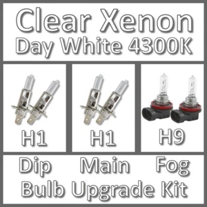 Day White 4300K Clear Xenon Headlight Bulb Set Main Dip Fog H1 h1 H9 Kit - Picture 1 of 1