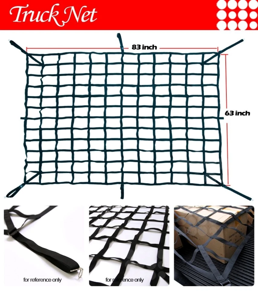 7.5ft Heavy-Duty Tie Down Cargo Net for Dodge Trunk Bed Trailer or Roof Top Rack Foto 1 de 4