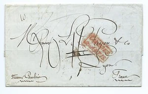 EE. UU.: Shipletter de Nueva York a Francia ""stemer Cambrio"" 1849. - Imagen 1 de 2