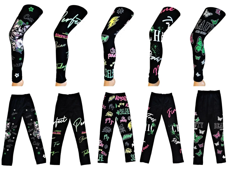 Mädchen Kinder Leggings Leggins Hose Legings Capri Neu 134 140 146 152 158 164