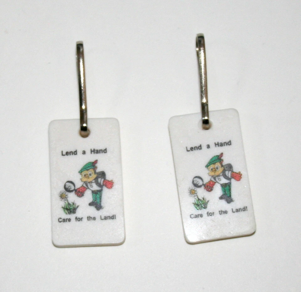 2 Woodsy The Owl Give A Hoot Don't Contalute! Tiradores de cremallera años 90 nuevos en stock Foto 1 de 1