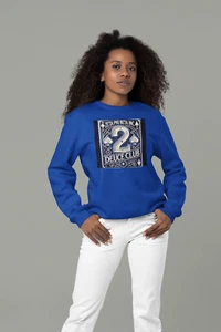 Zeta Phi Beta Sorority Pullover DEUCE Club Felpa Blu Reale - Foto 1 di 1