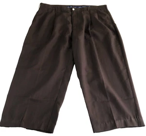 Alan Flusser Mens Golf Chino Pants Size 42x27 Brown Pleated Front Straight Leg - Picture 1 of 11