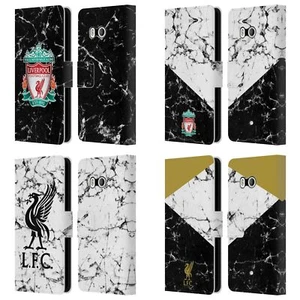 OFFICIAL LIVERPOOL FOOTBALL CLUB MARBLE PU LEATHER BOOK CASE FOR HTC PHONES 1 - Picture 1 of 7