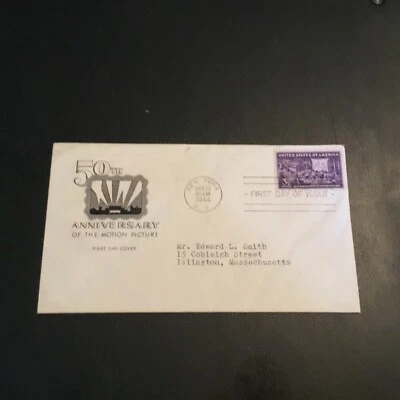 FDC 1944 #926B 50th ANNIVERSARY OF MOTION PICTURES 3Cent Stamp USA  - Image 1 of 2