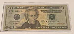 US Fancy Star Error Note Serial Twenty Dollar Replacement Duplicate Ink Fed $20 - Picture 1 of 2