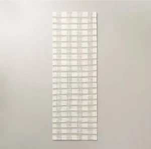 2'4"x7'' Rib Stripe Plaid Handmade Woven Runner Rug Tan/Cream/Khaki - Hearth & - Picture 1 of 3
