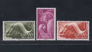 RIO MUNI SPAIN 1962 COMPLETE SET MINT MNH Sc# 19 - 21 GORILLA BUFFALO - Picture 1 of 1
