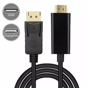 6FT 4K Display Port DP to HDMI Cable Adapter Converter Audio Video PC HDTV 1080P - Photo 1/12