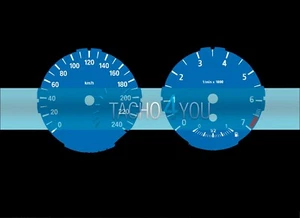 Tachoscheiben für BMW 1er E81 E82 E87 E88 Benziner 240 kmh km/h Dial Blau 124702 - Bild 1 von 1