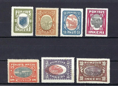 North Ingermanland 1920 Sc# 8-14 set center shifted on 4 stamps Reprint MNH Cover