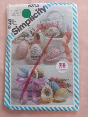 Simplicity 6315 Cross Stitch & Embroidered Easter Eggs and Basket Pattern - Image 1 of 2
