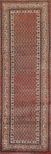 Vintage Muted Wool Paisley Botemir Runner Rug 3x11 Hand-knotted Hallway Carpet
