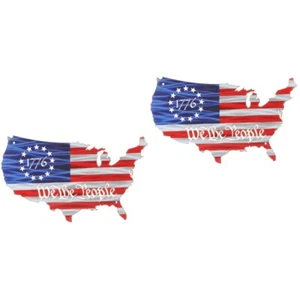 2 Count United States Map Flag Wall Decoration American Patriotic for - Picture 1 of 12