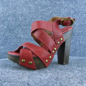 Zapatos con tiras Lucky Brand Tessa para mujer con hebilla de cuero rojo talla 7 medianos - Imagen 1 de 6