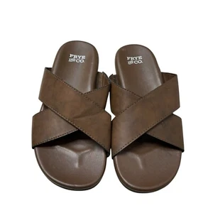 Frye and Co. Men's Fco Hyland Rocco Slide Sandal Size 10.5 M Brown Criss Cross - Picture 1 of 7