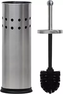 Toilet Brush with Stainless Steel Holder, Toilet Bowl Cleaner Brush and Holder, - Picture 1 of 12
