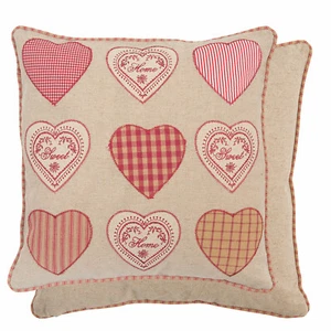 Kissen-Hülle, SWEET HOME , Herzen (40x40cm), Kissenbezug, Landhaus, CLAYRE & EEF - Bild 1 von 1