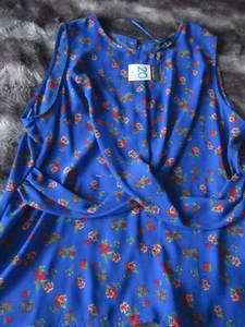 Ladies Primark Sleeveless Top Size 20 *New with tags* Cobalt Blue / Floral - Picture 1 of 9