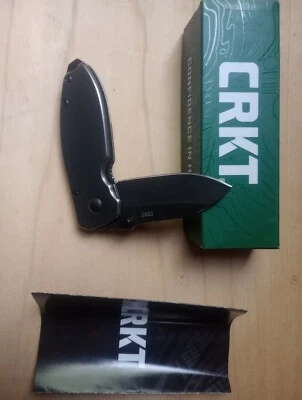 Punto de caída plegable CRKT calamar negro lavado a piedra 2490KSW NUEVO EN CAJA,  Foto 1 de 4