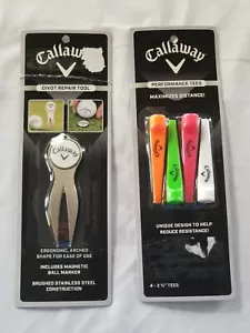 Callaway Divot Repair Tool Lot With Magnetic Ball Markers Performance Tees - Picture 1 of 4