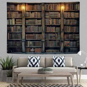 Bücherregal Magier Gaming Poster XL Wandteppich Wandbehang Fototapete Wandtapete - Bild 1 von 6