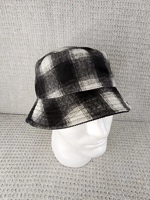 Двусторонняя шапка-ведро Old Navy размер S/M клетчатая/черная - Изображение 1 из 4