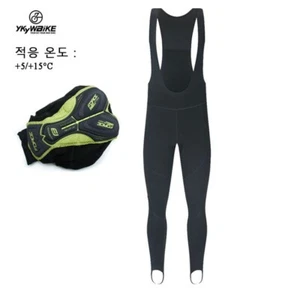 YKYWBIKE Men Cycling Winter Tights Bicycle Long Bib Pants 5-15°C Thermal Fleece - Picture 1 of 32