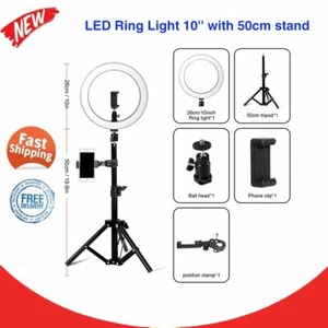 26cm Lighting Dimmable LED Selfie Ring Light W/ Tripod Lamp F YouTube Video Live - Picture 1 of 7