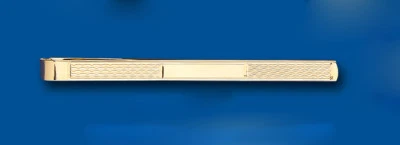 Gold Tie Slide Clip Solid Yellow Gold Engine Turned British Made Hallmarked - Image 1 of 2