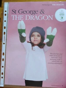 ST GEORGE AND THE DRAGON - Hat and Mitts Set - Magazine Pull Out - Foto 1 di 1