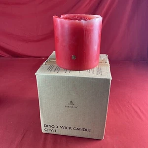 Partylite 6”x6” Pillar Candle 3 Wick - Scent #2275 Cinnamon & Bayberry - Used! - Picture 1 of 8
