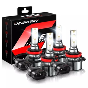 FIT Pontiac G8 2008 2009 LED Headlight Bulbs High&Low Beam Combo Kit 6000K 4PCS - Picture 1 of 11