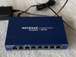 Netgear ProSafe 8 Port Gigabit Switch Model GS108 With Power Cord - Picture 1 of 2