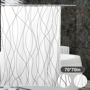 Shower Curtain Set with 12 Hooks Waterproof Quick-Drying YUT - Picture 1 of 14