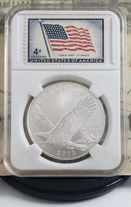 Dólar de plata conmemorativo de águila calva 2008-P con estampillas vintage - ¡Bonito! W12 - Imagen 1 de 10