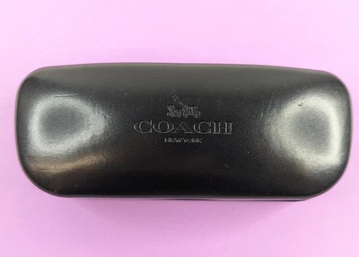 Estuche rígido para gafas de sol Coach negro protector de viaje caja de almacenamiento anteojos Foto 1 de 4