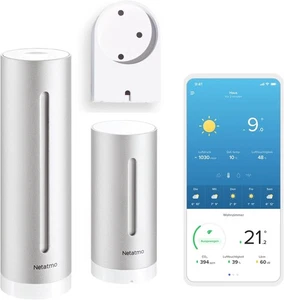 WLAN, Funk, Innen- und Außensensor,Netatmo Smarte Wetterstation mit Wandhalterun - Bild 1 von 5