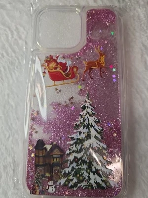 Capas capas concha areia movediça árvore de Natal Papai Noel para iPhone 14 Plus - Imagem 1 de 4