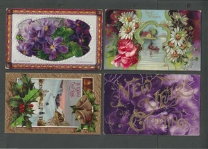 FL-90  4 Vintage Floral Post Cards - Picture 1 of 1