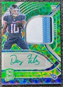 Dez Fitzpatrick 2021 Panini Spectra #239 Green Neon Rookie Patch Auto /35 (RC) - Picture 1 of 2