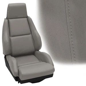 Sport Seat Covers for 1984-1988 C4 Corvette Medium Gray Leather & Vinyl - Picture 1 of 1