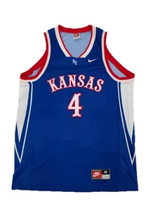 Camiseta deportiva vintage de baloncesto Nike Kansas Jayhawks #4 NCAA hecha en Estados Unidos talla mediana - Imagen 1 de 10